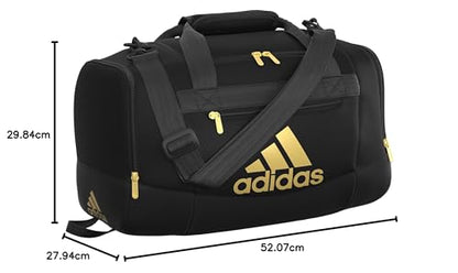 adidas Unisex Defender 4.0 Gym Duffel Bag for Men and Women - color: Black/Gold Metallic, style: Small (38l)
