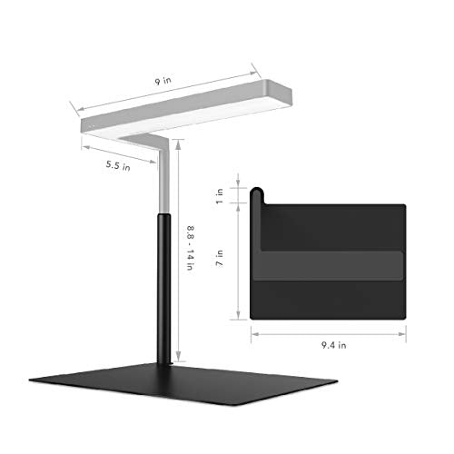 Extension Stand Holder for Flat Nano or Flat Nano Plus Aquarium LED Light, Fish Tank Plant Lamp, Adjustable Tank Mount, Extendable Bracket Fixture Kit (not Including the lamp) (Black) - color: Black
