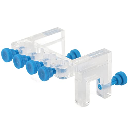 Acrylic Aquarium Hose Holder, Fish Tank Tube Clamp for 10mm Dia Water Pipe, 4 Hole Fixing Bracket with Screws, Transparent Hose Organizer for Filter Tank and Aquarium Cleaning