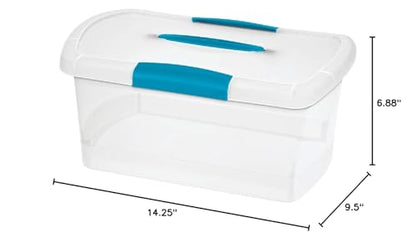 Sterilite 18948606 Medium Showoffs Storage Box, Clear/blue