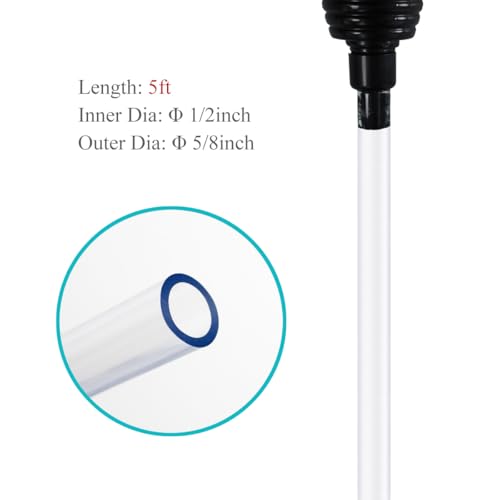 5ft-S Aquarium Siphon Vacuum Cleaner for Fish Tank Cleaning Gravel & Sand - size: 5ft-S
