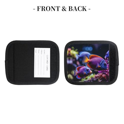 Fish Aquarium Print Suitcase Grip Set Refrigerator Handle Car Interior Travel Accessories Comfortable
