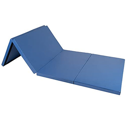 Polar Aurora 4'x8'x2 Thick Folding Gymnastics Exercise Mat Aerobics Stretching Yoga Mats - color: Blue