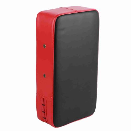 Estink Taekwondo Punching Pads PU Leather Kicking Pad 40 X 20 X 10 Cm with Metal Hole Grip Bar and 5 Cm Elastic Band for Boxing Kick Training Adults and Teens - color: Red