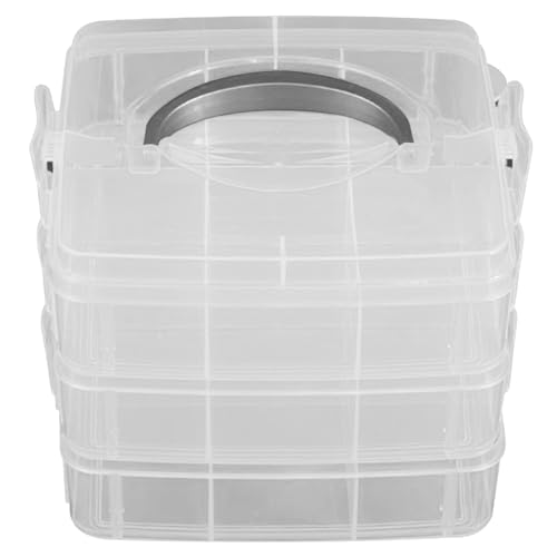 Tackle Box Organizer, 3-Tier Transparent Stackable Organizer Plastic Organizer Box Art Bin Storage Box