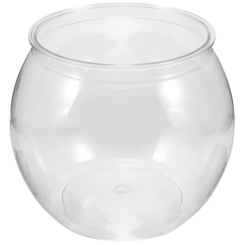 balacoo Transparent Plastic Fish Bowl Round Aquarium Tank for Goldfish Turtles Small Reptiles Home Office Decor Easy to Clean Durable