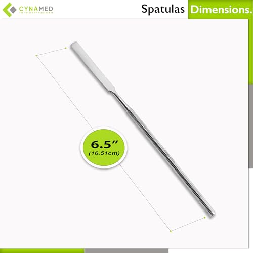 Cynamed Multi-Purpose Stainless Steel Spatula Set - 6-Piece Precision Craft, Medical & Dental Application Tools - Ideal for Mixing, Spreading & Smoothing Materials
