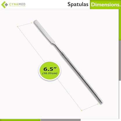 Cynamed Multi-Purpose Stainless Steel Spatula Set - 6-Piece Precision Craft, Medical & Dental Application Tools - Ideal for Mixing, Spreading & Smoothing Materials