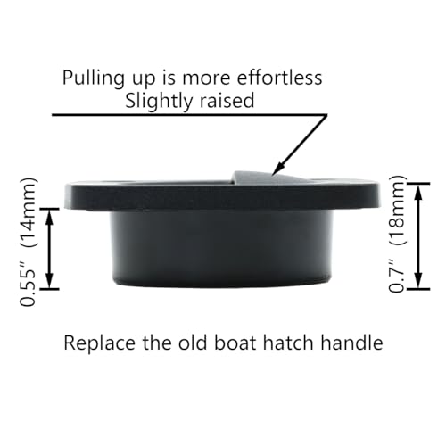 Marine Nylon Flush Pull Hatch Handle,Black Boat Recessed Square Lid Handle,Yacht Cabin Accessories(4 Pcs)