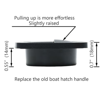 Marine Nylon Flush Pull Hatch Handle,Black Boat Recessed Square Lid Handle,Yacht Cabin Accessories(4 Pcs)