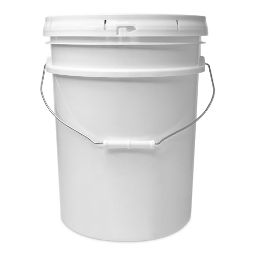 5 Gallon Bucket - Food Grade Bucket with Airtight Gasketed Tear Strip Lid, BPA-Free, Heavy-Duty 90 Mil HDPE Plastic Pail, Bulk Storage, Durable Container, Made in USA - White, 3 Packs - color: White, size: 3 Packs