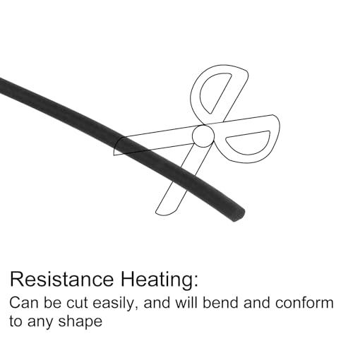 uxcell Silicone Foam Seal Strip, 2.5mm(0.1") Dia 8.5 Meters(27.89 Ft) Long Sponge Rubber Weather Seal Strip Round Rubber Cord Solid for DIY Warehouse, Pads, Foam Tubing, Crafts - Black