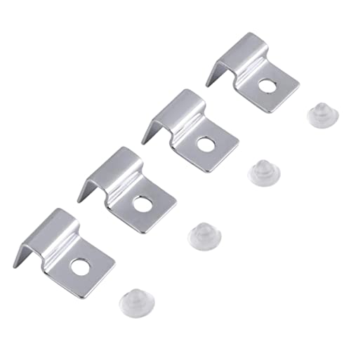 NOLITOY 2sets Aquarium Clips 6mm Fish Tank Glass Cover Holders Tank Lid Support Clips 4pcs*2