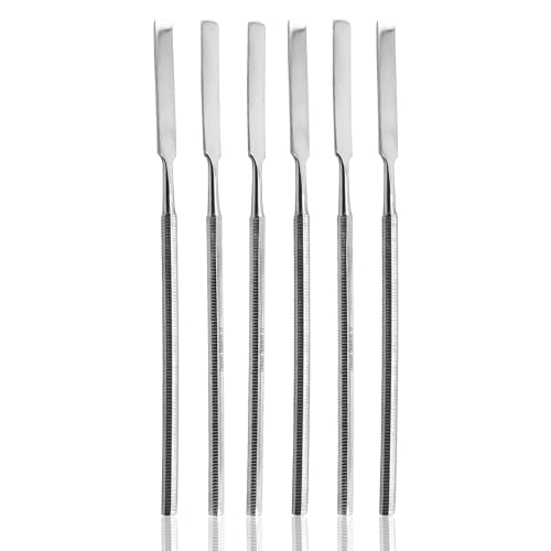 Cynamed Multi-Purpose Stainless Steel Spatula Set - 6-Piece Precision Craft, Medical & Dental Application Tools - Ideal for Mixing, Spreading & Smoothing Materials