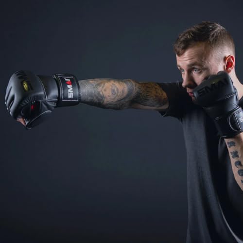 SMAI Elite85 Leather MMA Grappling Gloves - Competition Punching Mitts and MMA Gear for Men, Women and Youth - Made for Martial Arts Sparring, Punch Training and Bag Work. - size: X-Large