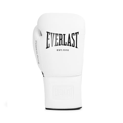 Everlast Powerlock OG Pro Boxing Gloves - color: White/White/Black, size: 10oz