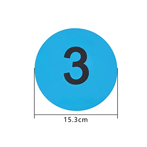 6inch Non-Skid Flat Cone Spot Markers for Sports Speed Agility Training - style: number 1-10