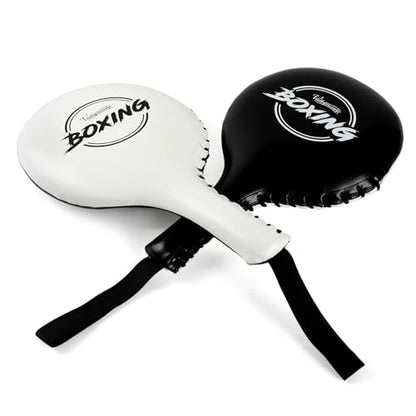 2 Pack Boxing Target Paddles for Taekwondo,MMA,Martial Arts | Kickboxing Striking Target Pads,Punching Kick Pads,Training Paddles - color: White