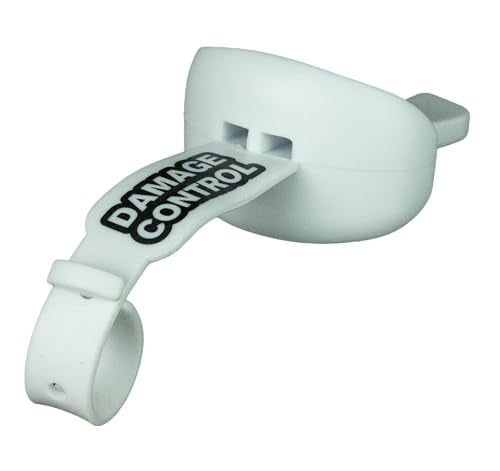 DAMAGE CONTROL Pacifier Football Mouth Guard – Permanent Strap – White - color: White