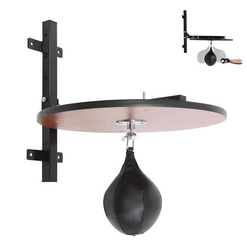 Speed Bag Platform Speed Bag Boxing Kit for Adults Height Adjustable Wall-Mounted Heavy Duty Boxing Training Equipment 360° Rotatable Speed Ball with Punching Ball Fits Home Gym Workout - color: Log Color