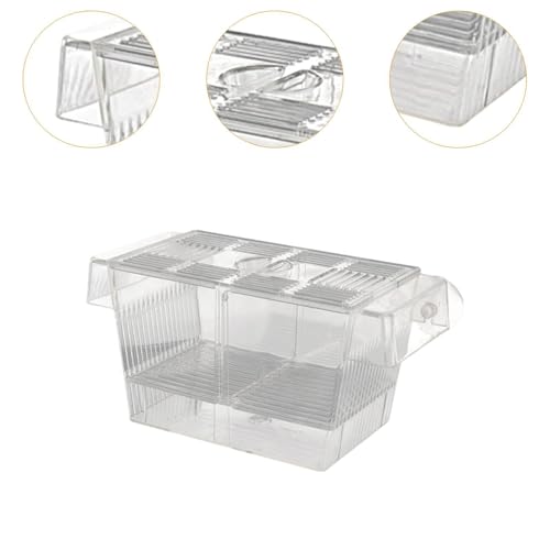 predolo Aquarium Hatching Box for Fish Breeding with Suction Cups for Betta Guppy, L - size: L
