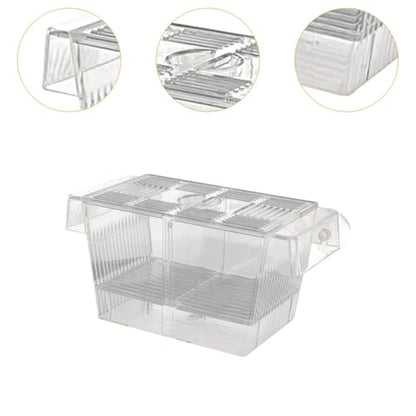predolo Aquarium Hatching Box for Fish Breeding with Suction Cups for Betta Guppy, L - size: L