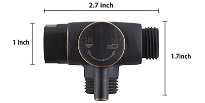 100% Solid Metal Shower Arm Diverter Splitter for Hand Held Showerhead and Fixed Spray Head ∣ G 1/2 3-Way Bathroom Universal Shower System Replacement Part (Oil Rubbed Bronze)