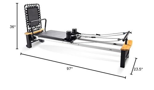 Stamina Products AeroPilates Board Reformer with Oak Wood Base – Studio Grade for Home Use with Cardio Rebounder, Adjustable Foot Bar, 4 Resistance Springs, and Workout DVD - style: AeroPilates Pro XP 556 Home Pilates Reformer with Free-Form Cardio Reboun