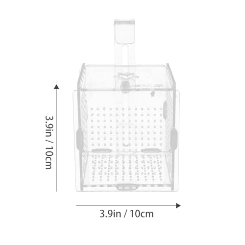 COLLBATH 1set Fish Isolation Box with Cups and Hook Acrylic Breeding Container for Fish Separation Tanks Design Prevents Jumping and