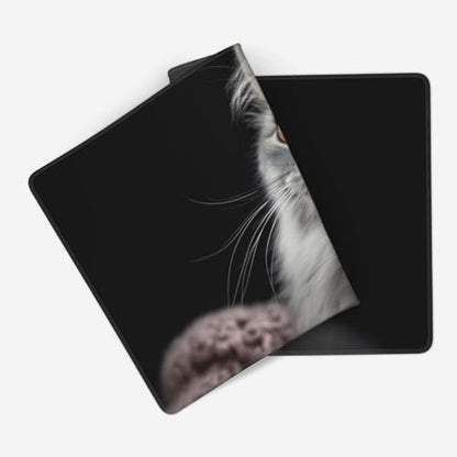 XXL Gaming Mouse Pad 35.4 x 15.7 Inch, Large Extended Desk Mousepad with Cat Design, Water-Resistant Surface & Stitched Edges, Non-Slip Rubber Base Desk Mat for Gaming, Office & Home - color: Cat