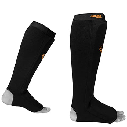 Midnight Cloth Shin Instep Guard for Boxing MMA Muay Thai Kickboxing Training - size: Large-X-Large