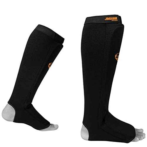 Midnight Cloth Shin Instep Guard for Boxing MMA Muay Thai Kickboxing Training - size: Small-Medium