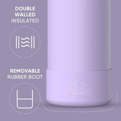 Hydrapeak 32oz Sport Insulated Water Bottle with Straw Lid, Leak & Spill Proof, Keeps Drinks Cold for 24 Hours, Hot for 12 Hours, Premium Stainless Steel Water Bottles (32oz, Dlavender) - color: Dlavender