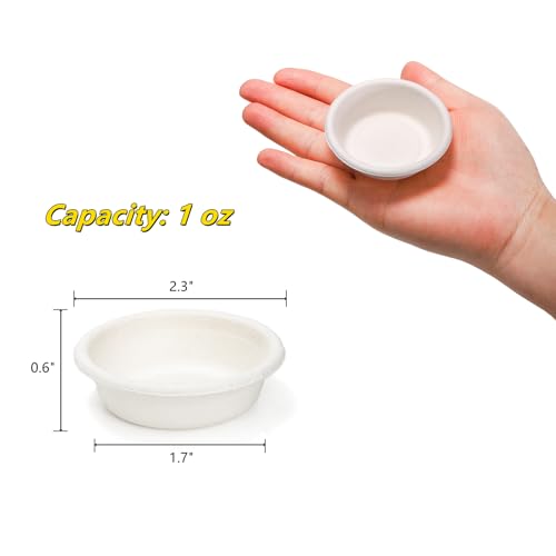 300 Pack 1 oz Gecko Paper Feeding Cups, Small Paper Gecko Food and Water Feeding Cups Reptile Feeder Bowls Ledge Accessories for Crested Gecko Lizards Tarantula Reptiles Pets