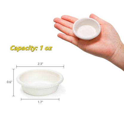 300 Pack 1 oz Gecko Paper Feeding Cups, Small Paper Gecko Food and Water Feeding Cups Reptile Feeder Bowls Ledge Accessories for Crested Gecko Lizards Tarantula Reptiles Pets