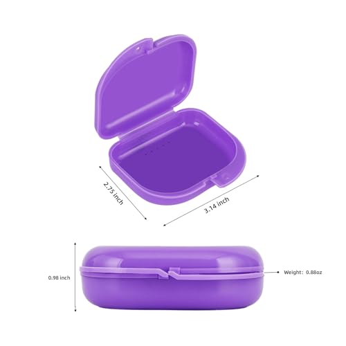 Annhua Retainer Case with Vent Holes Mouth Guard Case, Retainer Box Orthodontic Aligner Holder Slim Portable Dental Storage Container - Purple - color: Purple