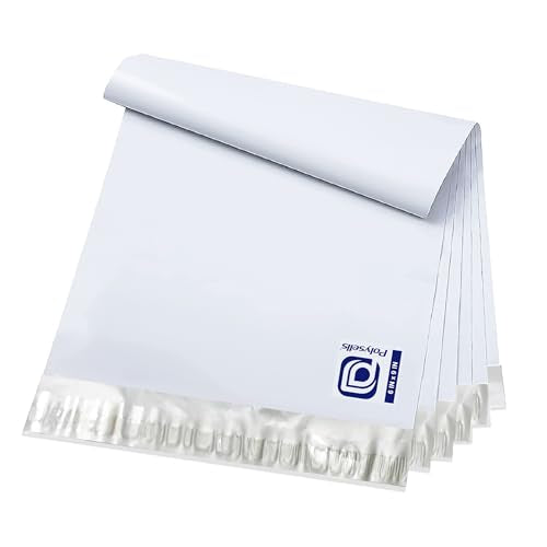 POLYSELLS 200 pcs 6x9 Inches White (Silver) Poly Mailers Shipping Envelopes, Strong Adhesive Sealing, Waterproof, and Tear-resistant Postal Mailing Bags for Small Business, Clothes, Non-Fragile Items - size: 6"x9"