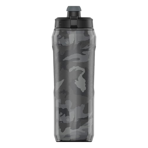 Under Armour 28oz Playmaker Squeeze Insulated 2 - Sports Water Jug, Leak Resistant for Baseball, Football & More, Black Steel Camo - color: Black Steel Camo