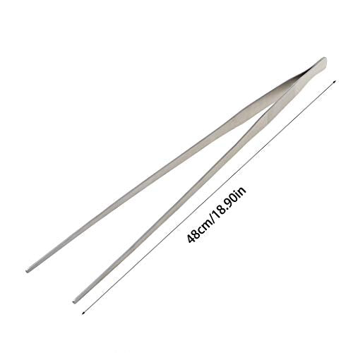 19in Aquarium Tweezers Stainless Steel Straight Tweezer for Against Rust Reptiles Feeding Tongs