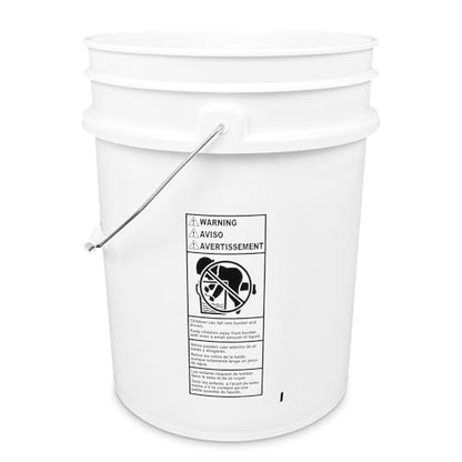 5 Gallon Bucket - Food Grade Bucket with Airtight Gasketed Tear Strip Lid, BPA-Free, Heavy-Duty 90 Mil HDPE Plastic Pail, Bulk Storage, Durable Container, Made in USA - White, 60 Packs - color: White, size: 60 Packs