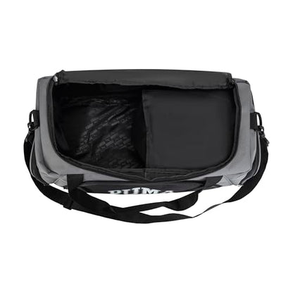 PUMA Accelerator Duffel Bag with Removable Strap & Shoe Pocket - color: Cast Iron/Black/White