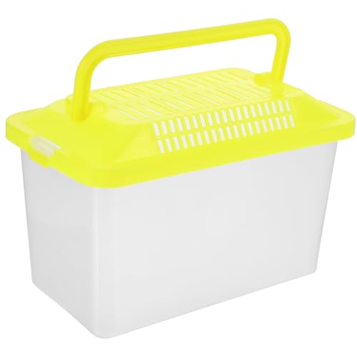 Toddmomy Portable Fish Tank Handheld Aquarium with Handle Transparent Turtle Box and Pet Hamster Carrier for Reptiles Tortoises and Small Pets 5.9X4.3X3.5 Inch - size: 15x11cm