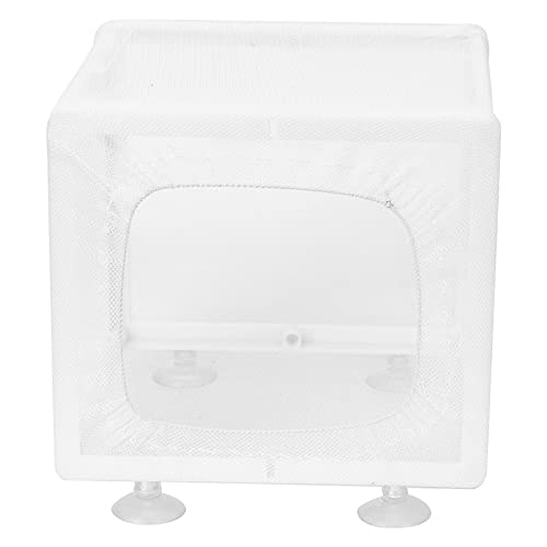 Aquarium Breeder Box with Suction Cups | Detachable Fish Hatchery & Isolation Enclosure | Multi - Functional Incubator for Fry/Unwell Fish/Shrimp | Secure Plastic & Mesh Design - size: S(7.8x6.5x2.6cm/3.1x2.6x1in)