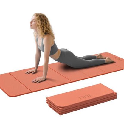 ILILI Foldable Yoga Mat 71 * 24 * 0.3 Inch - color: Orange