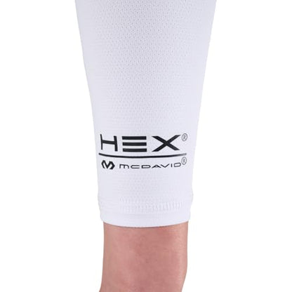 McDavid HEX Shooter Arm Sleeve Single Padded Compression Sleeve Basketball Football Sports Protection - color: Viz White, size: X-Small