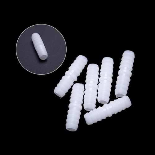 6PCS 1/2" x 1/2" Plastic Hose Connector,Barbed Splicer Mender Adapter Union for Aquarium and Air Hose Repair - size: 6Pcs,1/2" x 1/2"