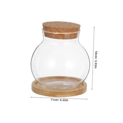 ABOOFAN 2Set Glass Betta Fish Tanks with Cushion Mat Small Vases for Desktop Plant Display and Home Office Decoration
