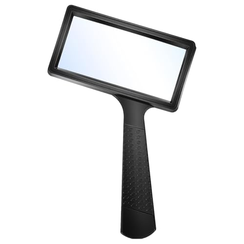 5X Rectangle Reading Magnifier, Large Magnifying Glass Scratch Resistant Glass Lens, Large Horizontal Viewing Area Magnifier for Observation Reading Hobbies Nature Exploration