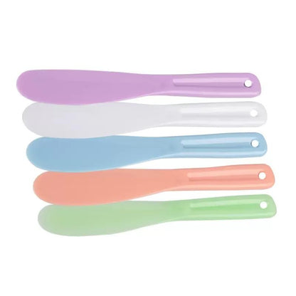 6 Pcs Large Plastic Cosmetic Spatula Reusable Candy Color Cosmetic Mask Mixing Spoon Scoops Spatulas Stick Applicator Beauty Spa Makeup Tools for Facial Skin Care DIY Mask Mixing Sampling Tools