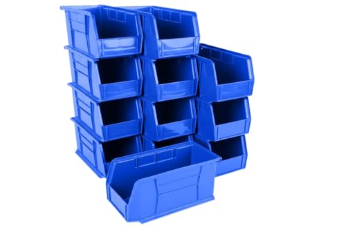 HE HUDSON EXCHANGE 11" x 5.5" x 5" (12 Pack) Plastic Stackable Storage Bin, Blue - color: Blue, size: 12 Pack